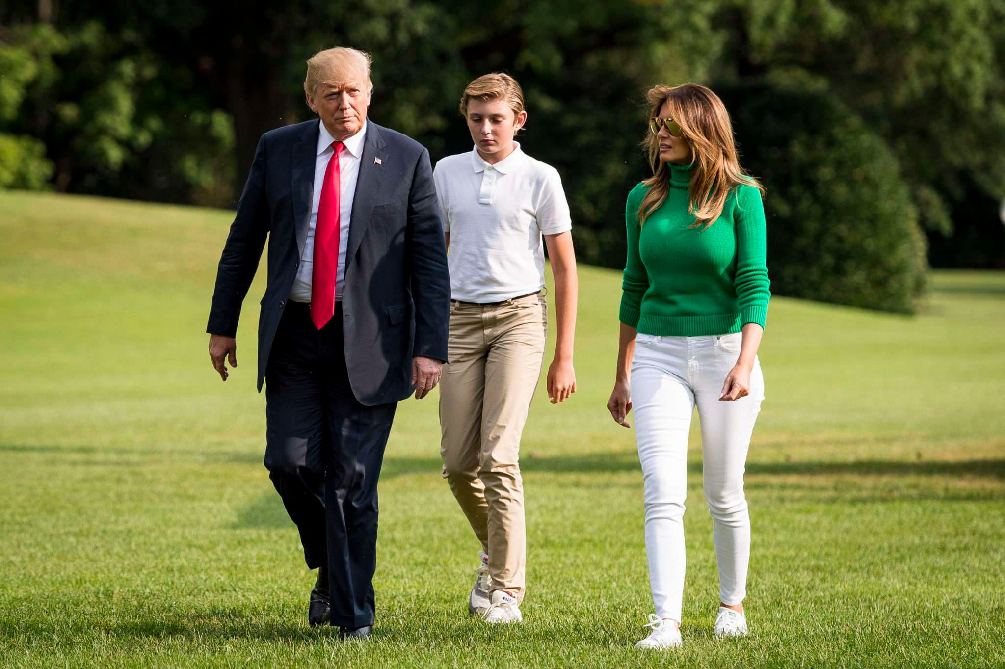 Melania Trump z synem Barronem i mężem Donaldem
