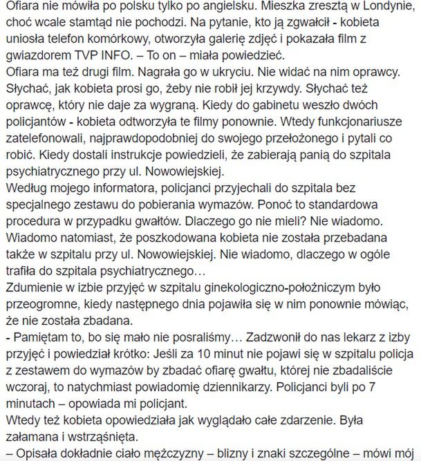 Piotr Krysiak - oskarżenia gwałt w TVP Info