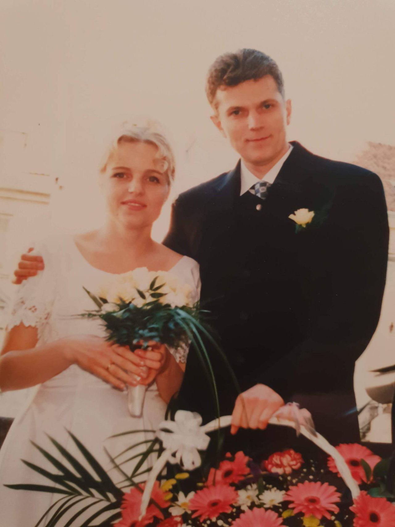 Katarzyna Bosacka z mężem podczas ślubu