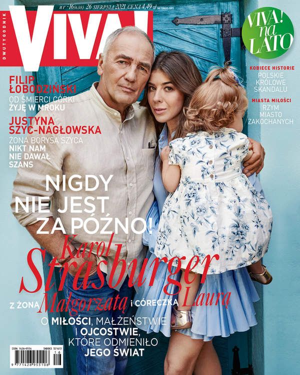 Karol Strasburger z żoną i córką na okładce magazynu Viva!