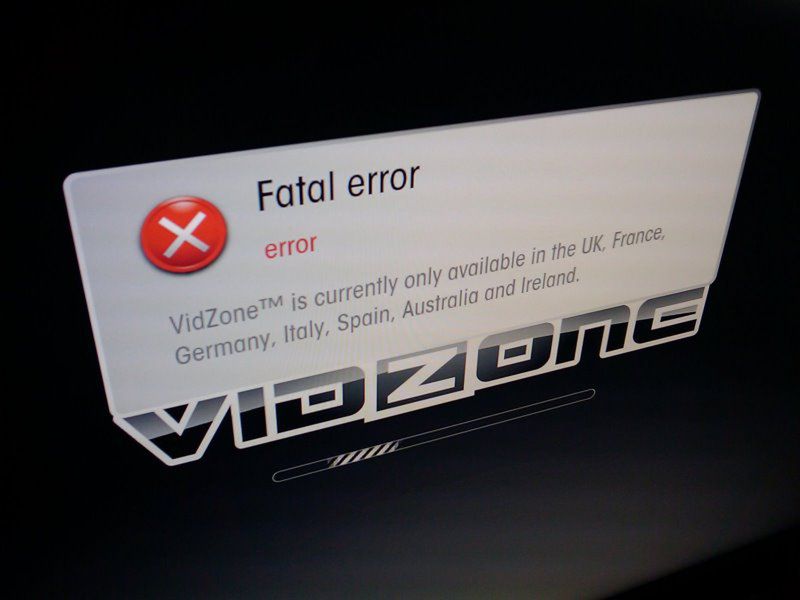 Fatal Error, czyli VidZone nie dla nas