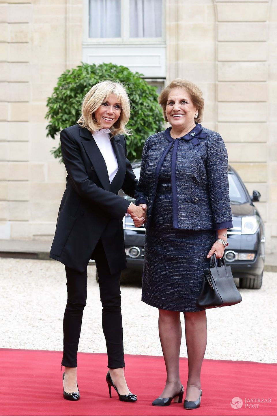 Brigitte Macron (Trogneux ) i Nadia Al Chami na spotkaniu w Paryżu