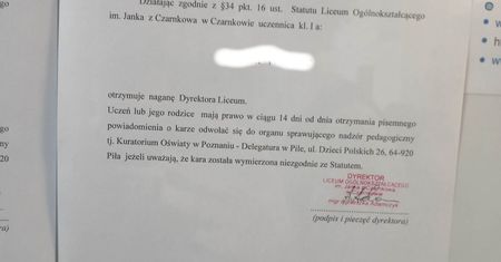 Skandal w LO w Czarnkowie