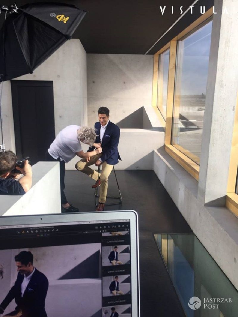 Robert Lewandowski na backstage'u sesji dla Vistuli