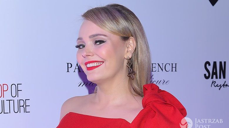 Suknia: Marlu, torebka: Sabrina Pilewicz. Agnieszka Jastrzębska, gala E! Na żywo z czerwonego dywanu Oskary 2016