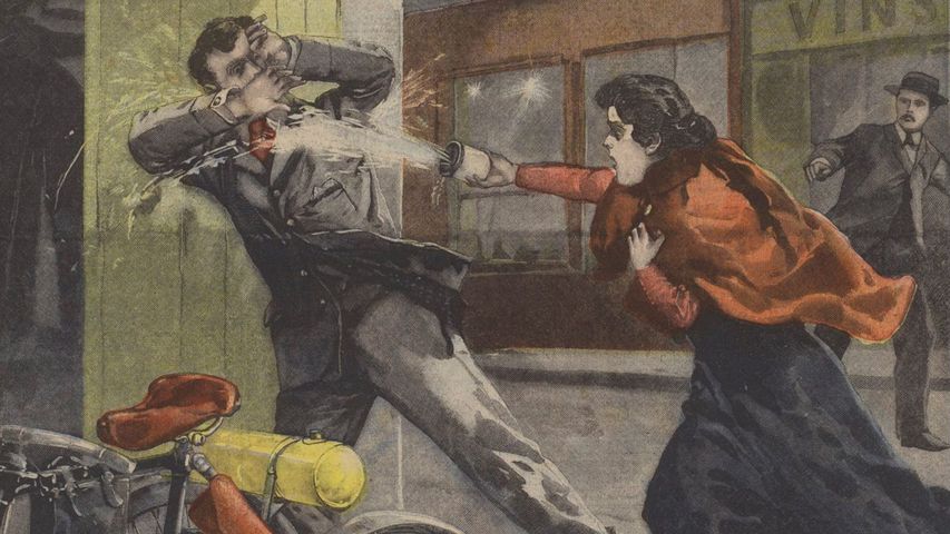 Atak kwasem na ilustracji prasowej z końca XIX wieku 