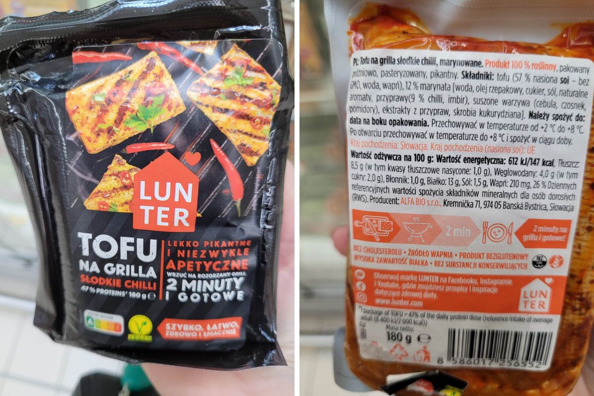 Lunter. Tofu na grilla słodkie chilli