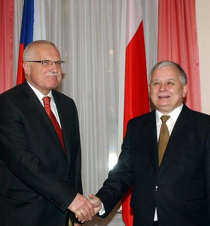 Lech Kaczyński z prezydentem Czech o eurokonstytucji