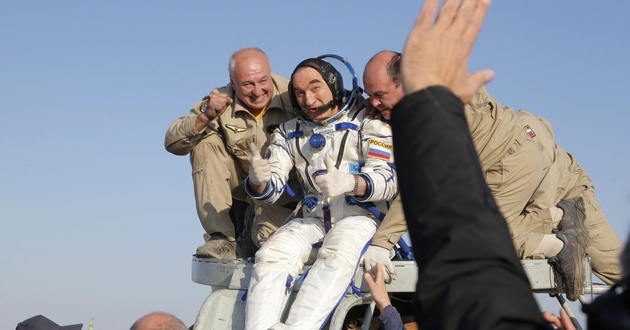 Na zdjęciu kosmonauta Aleksandr Skworcow