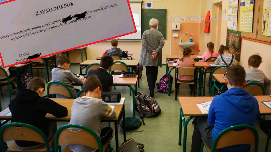 Mama napisała córce zwolnienie z WF-u