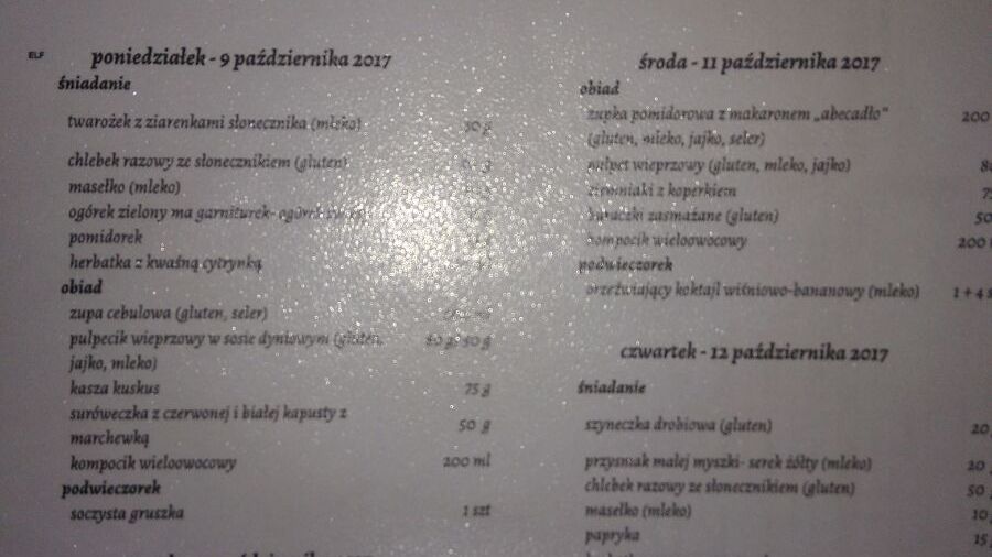 Jadłospis dziecka w przedszkolu