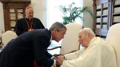 George W. Bush podczas wizyty u papieża