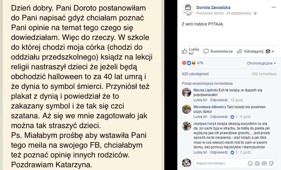 Post Doroty Zawadzkiej wywołał ostrą dyskusję