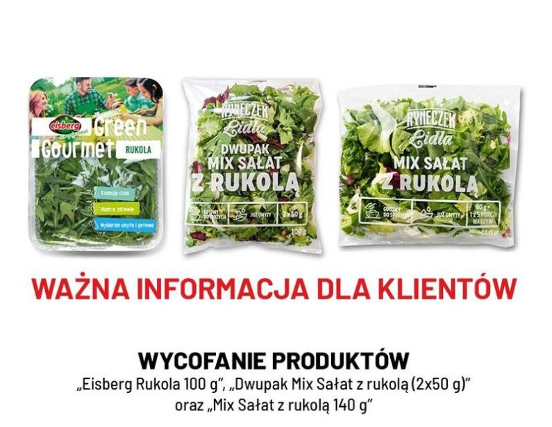 Wycofane partie z rukolą