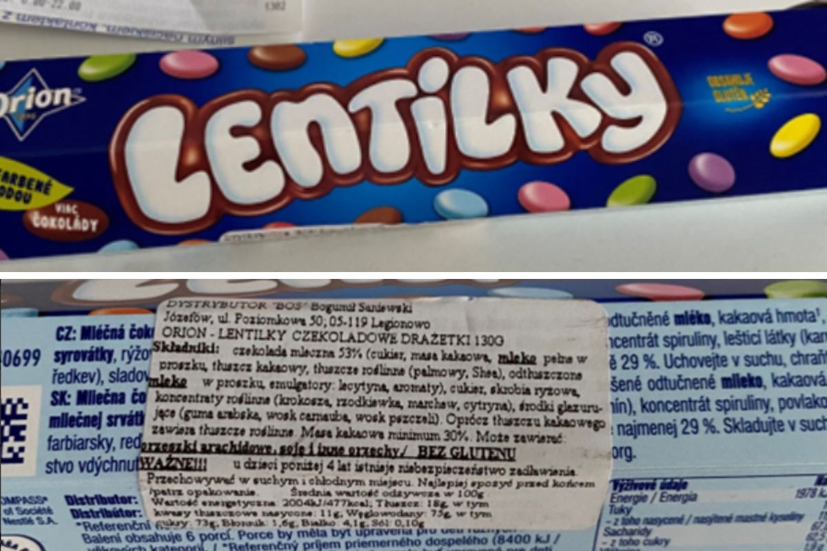 Na opakowaniu drażetek pojawiła się błędna informacja