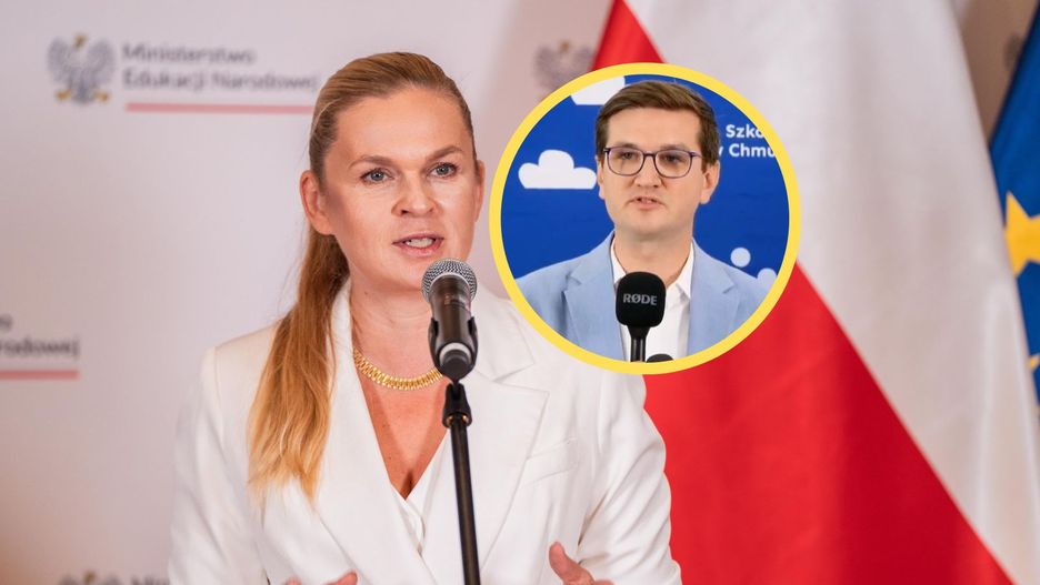 Na zdjęciu Barbara Nowacka, ministra edukacji, Michał Cieśla, rzecznik Szkoły w Chmurze