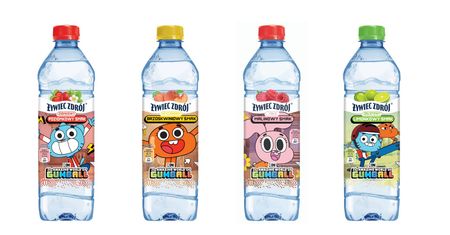 Bohaterowie dziecięcego hitu "Niesamowity świat Gumballa" na etykietach produktów Żywiec Zdrój®