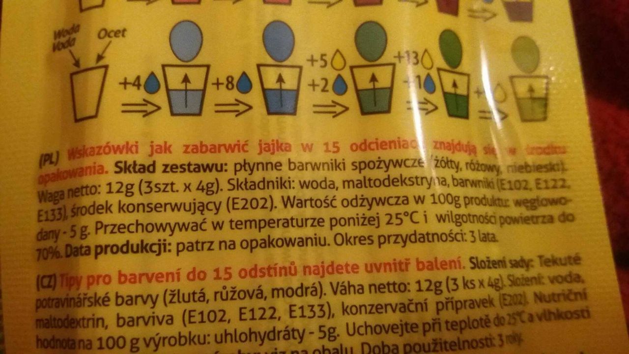 Farbujesz jajka barwnikami? Zobacz ich skład