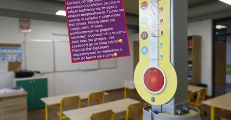 Zimno w szkole. "Jeśli ktoś ma grzejnik, nie zaszkodzi zabrać"