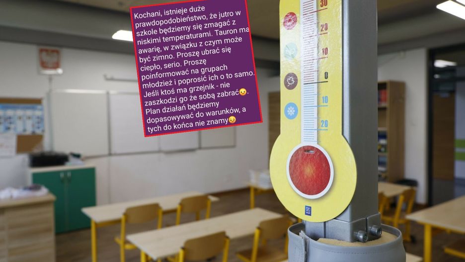 Awaria w szkole. Uczniom poradzono przynieść na lekcje grzejniki