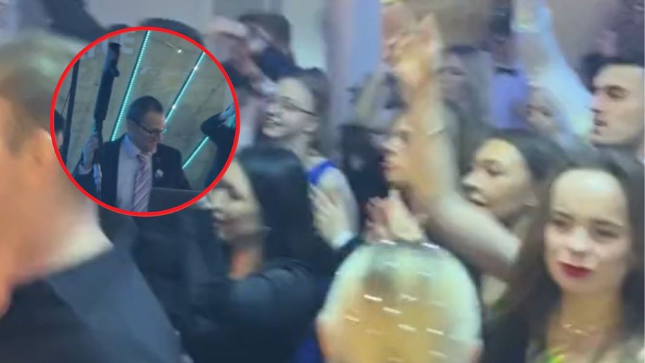 Pistolet i dym. Nagrali dyrektora na studniówce