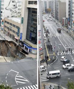 Gigantyczna dziura w jezdni naprawiona w 48 godzin. Tak się buduje w Japonii