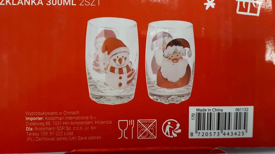 Szklanki z bałwankiem wycofane
