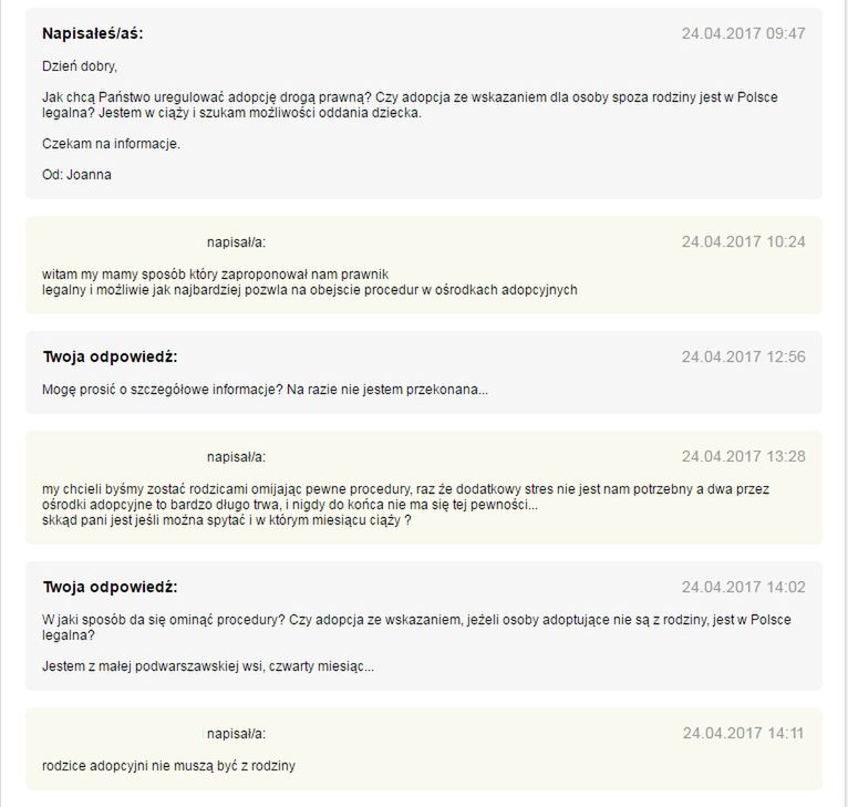 W sieci można również sprzedać swoje dziecko