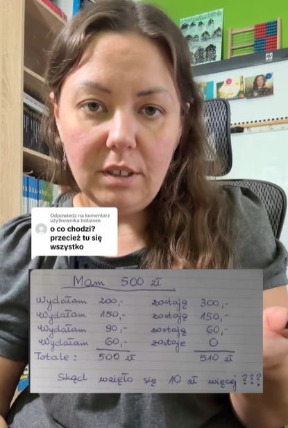 Korepetytorka pokazała zadanie z matematyki
