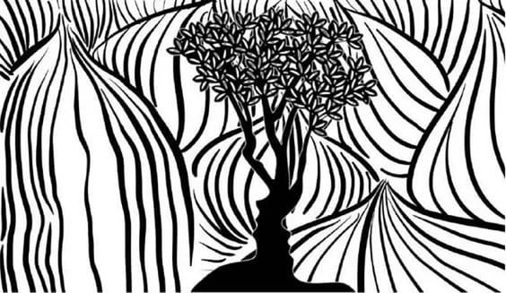 Ilustracja opiera się na złudzeniu optycznym