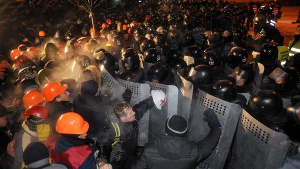 Starcie protestujących z milicją