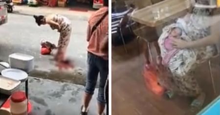 Kobieta urodziła dziecko na ulicy. Po wszystkim podniosła zakupy oraz noworodka i poszła pieszo do domu