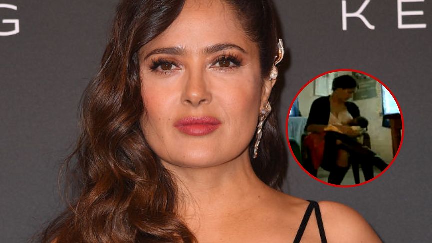 Salma Hayek nakarmiła piersią głodne dziecko z Sierra Leone