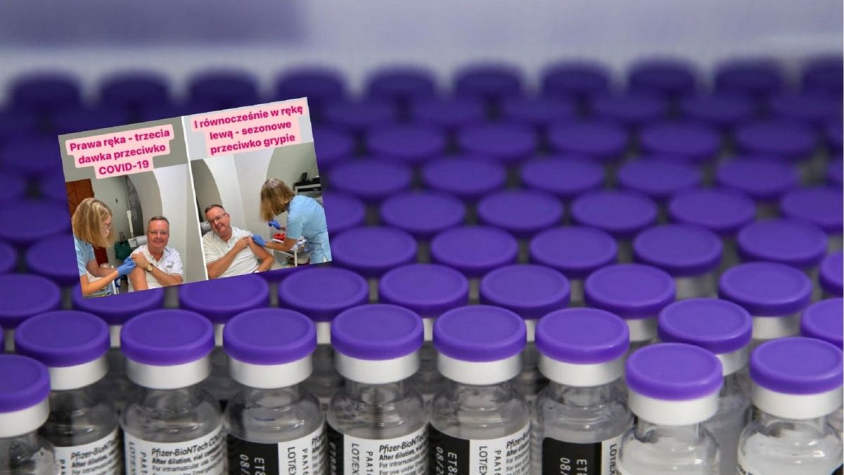 Lekarz przyjął szczepionkę przeciw grypie i COVID-19 jednocześnie. Zdjęciami pochwalił się w mediach społecznościowych