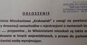 Parkingowa wojna w Krakowie. Niszczą auta za "niewłaściwy" postój