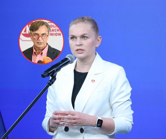 Barbara Nowacka, ministra edukacji, Krzysztof Baszczyński ze Związku Nauczycielstwa Polskiego