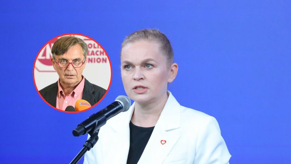 Barbara Nowacka, ministra edukacji, Krzysztof Baszczyński ze Związku Nauczycielstwa Polskiego
