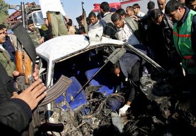 Wybuch samochodu w Gazie