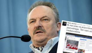 Facebook blokuje konto Marka Jakubiaka w związku z wpisem o Marszu Niepodległości. "Nie może być tak, że zachodni koncern będzie decydował co jest biało–czerwone, a co nie" - mówi poseł Kukiz'15
