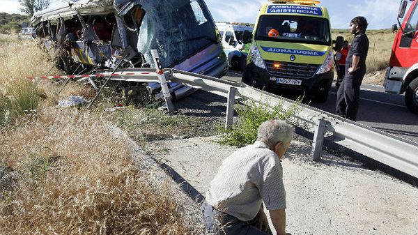 Wypadek autobusu w hiszpańskiej miejscowości Tornadizos