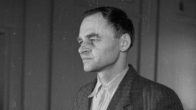 Witold Pilecki składa zeznania w procesie przed Wojskowym Sądem Rejonowym w Warszawie