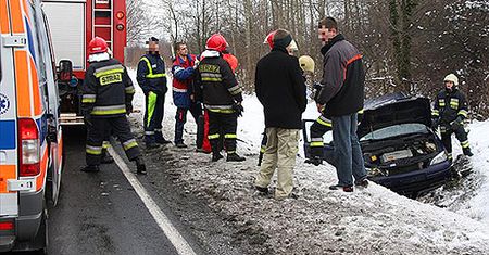 Wylądował w rowie