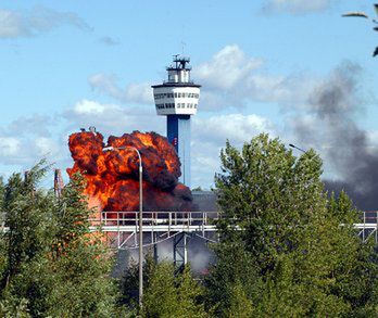 Pożar w Porcie Północnym w Gdańsku
