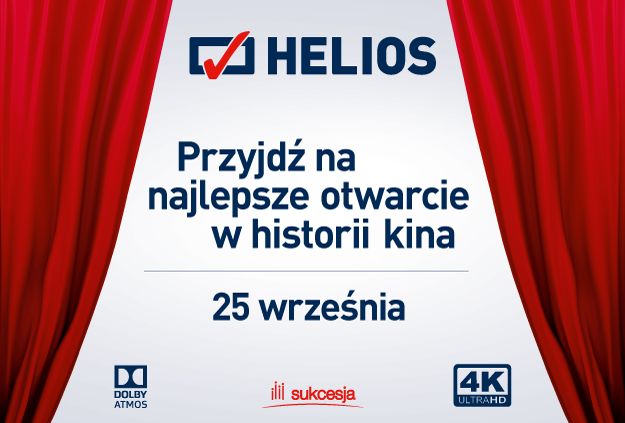 Wielkie otwarcie kina Helios w Sukcesji! Łódź pozna nową jakość kina!