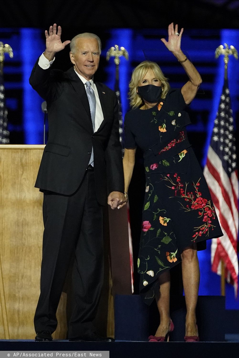 Joe Biden i Jill Biden podczas wieczoru wyborczego