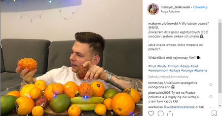 Popularny vloger i trener przez 7 dni jadł tylko owoce. Zobacz, co się zmieniło