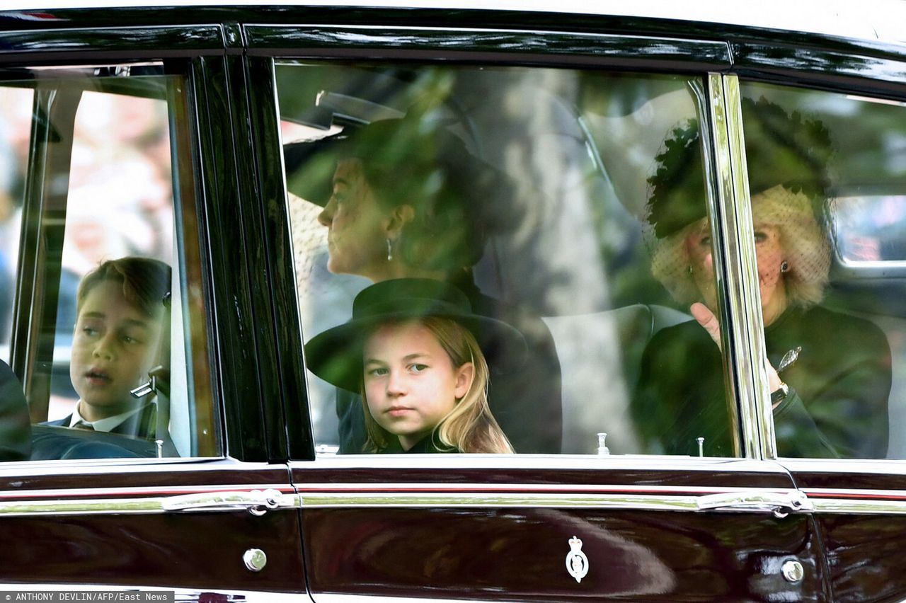 księżna Kate i księżniczka Charlotte- pogrzeb królowej Elżbiety II