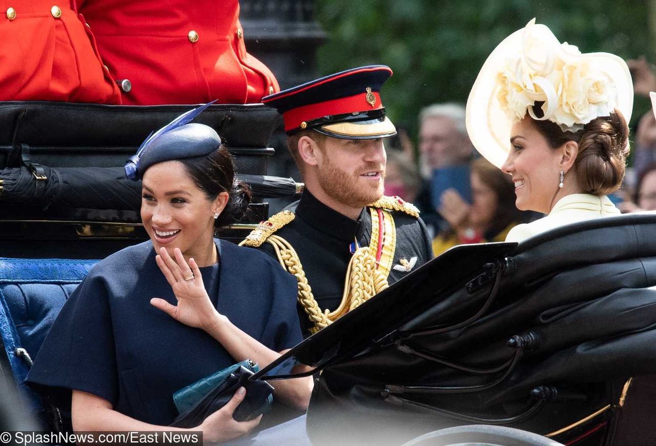 Meghan Markle, książę Harry i księżna Kate na Trooping the Colour 2019