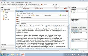 eM Client - tworzenie e-maila