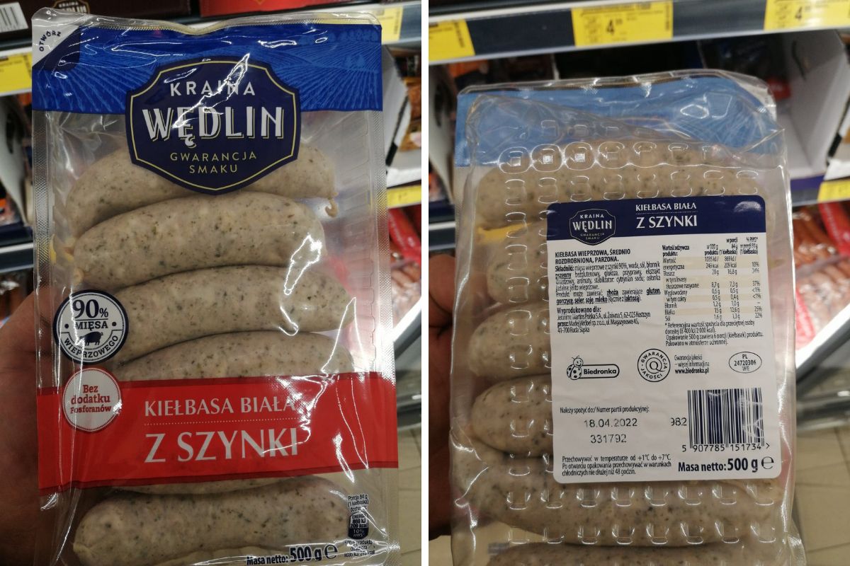 Kraina Wędlin Kiełbasa biała z szynki